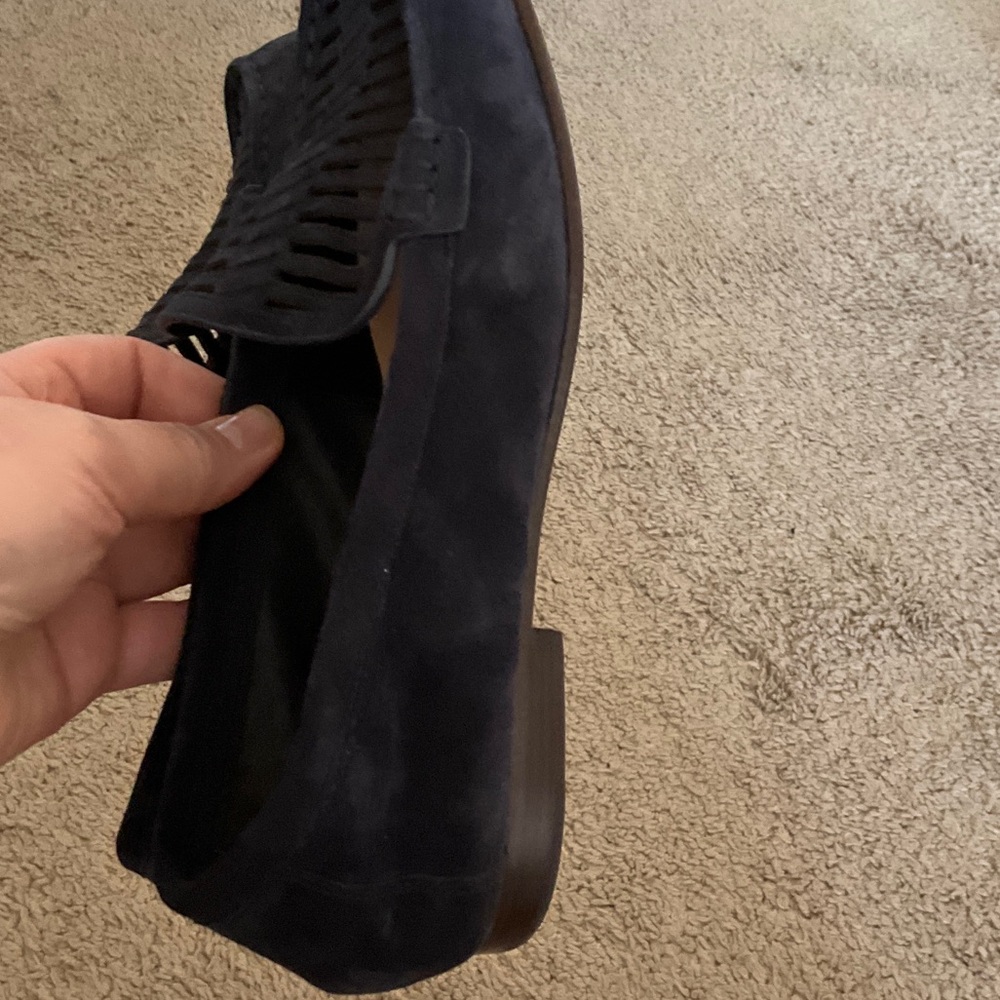 Veronica Beard Navy Suede Woven Loafers - Picture 5 of 9